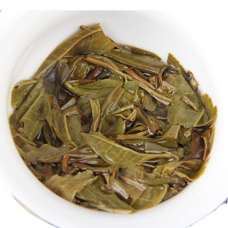 Infused Banzhang raw Pu-erh tea leaves