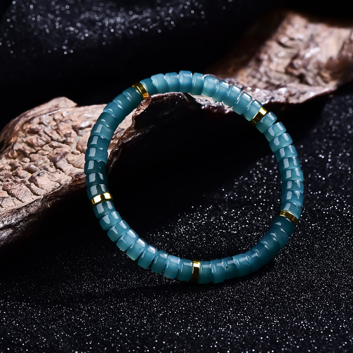 Premium certified jadeite barrel bead bracelet gift jewelry