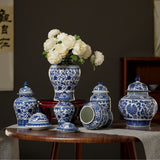 Jingdezhen Blue & White Floral Ceramic Jar & Vase Collection – 22 Classical Chinese Forms