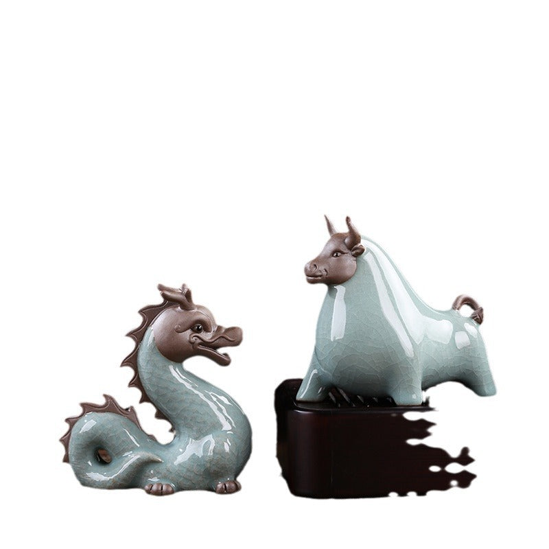 Celadon Chinese zodiac animal tea pet figurine comparison