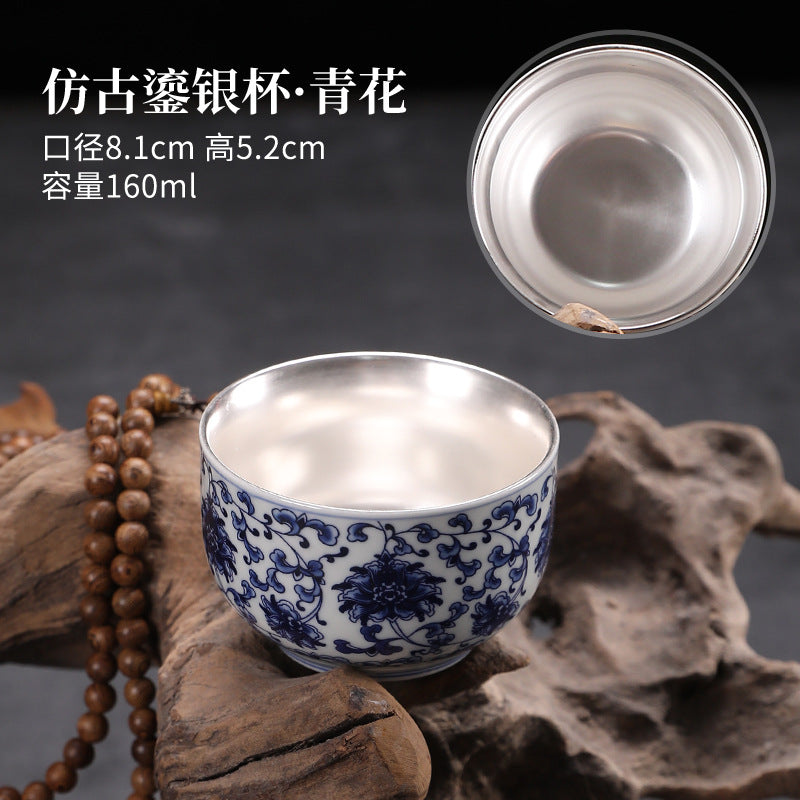 Antique Vat Cup with Pure Silver Lining - 120ml