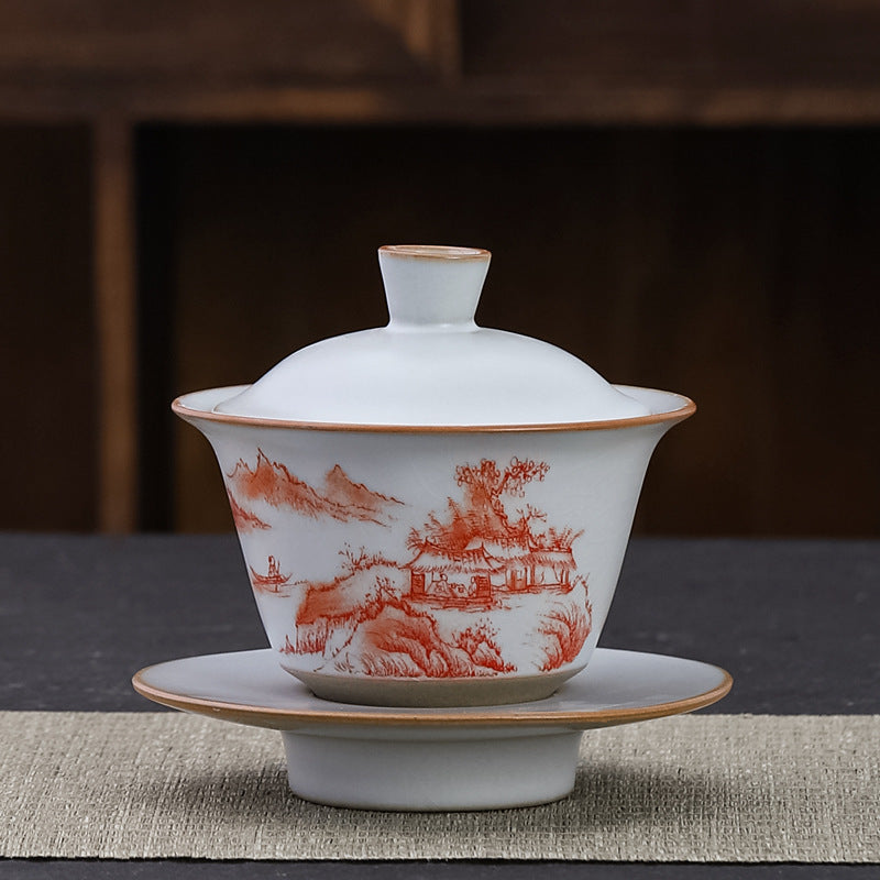 Mutton Fat Jade White Porcelain Gongfu Tea Set