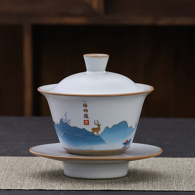Mutton Fat Jade White Porcelain Gongfu Tea Set