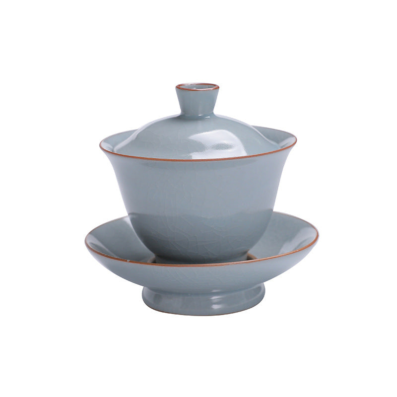 Ru Ware Celadon Crackle Sancai Gaiwan for Gongfu Tea - 150ml