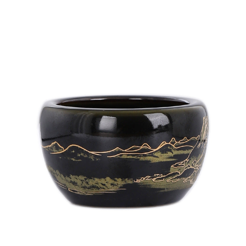Golden Wood-Leaf Tenmoku Master Teacup - 110ml