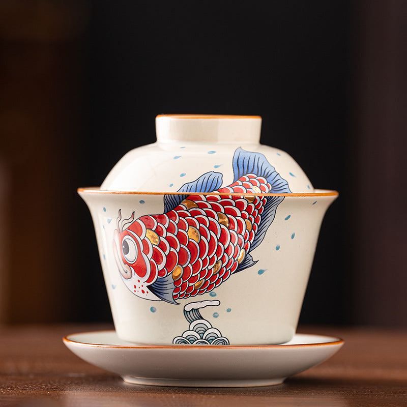 Wood-Ash Abundance Sancai Gaiwan - 110ml