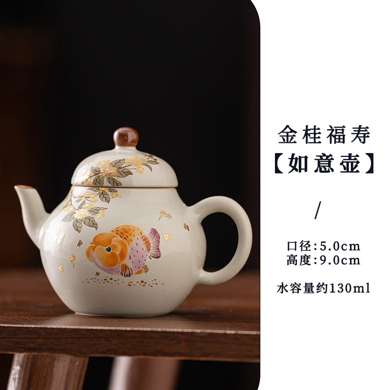 Wood-Ash Abundance Sancai Gaiwan - 110ml