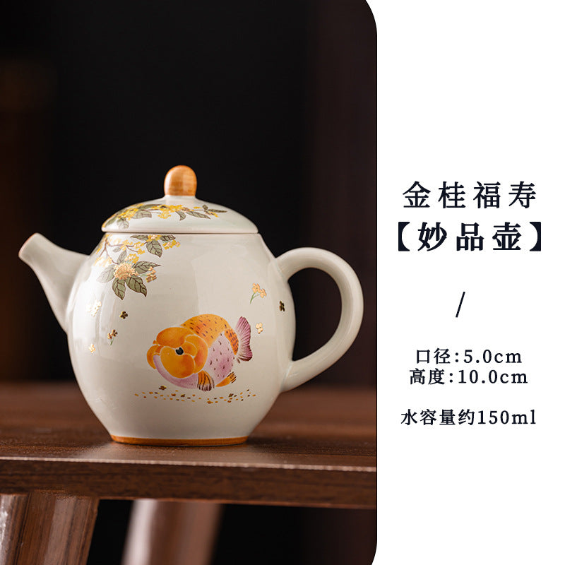 Wood-Ash Abundance Sancai Gaiwan - 110ml