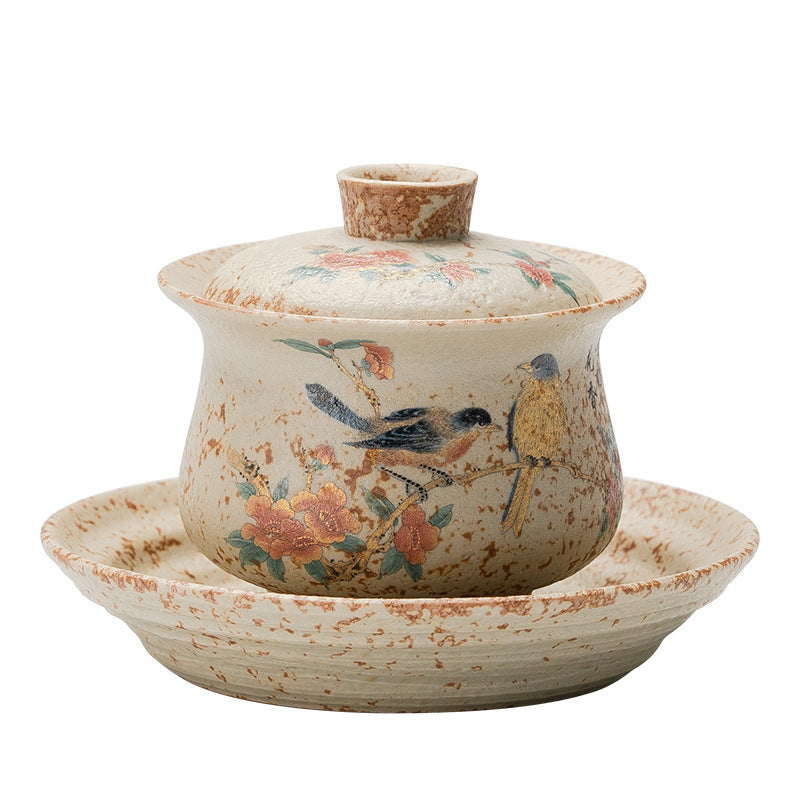 Flint Red Blue & White Palace Sancai Gaiwan - 160ml