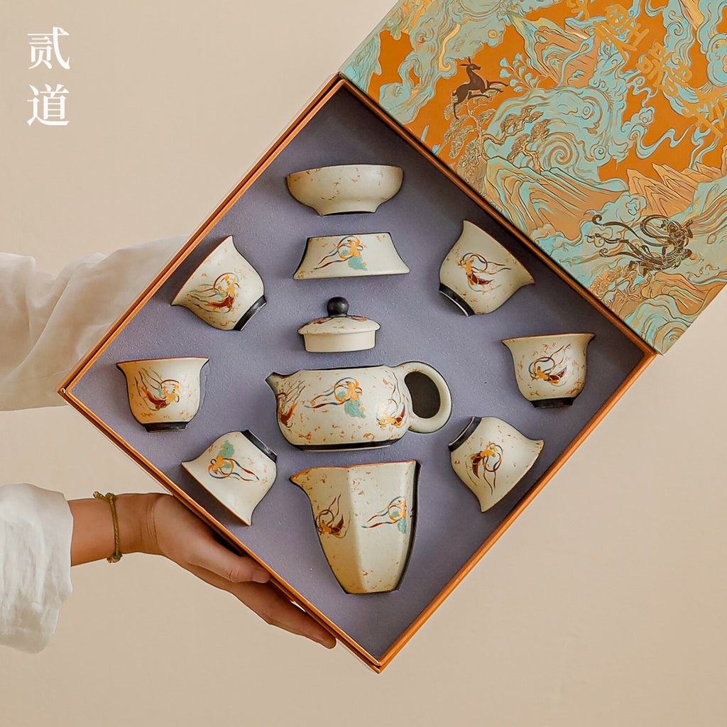 Dunhuang Flying Apsaras Luxury Ceramic Tea Set