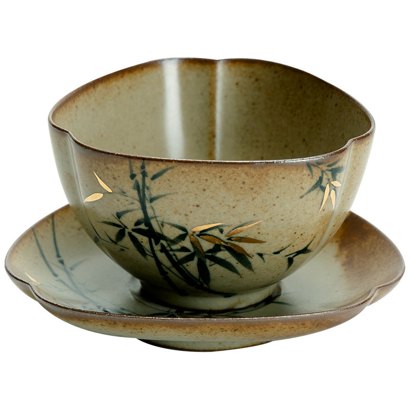 Authentic Antique Flambé Kiln-Change Green Bamboo Large Master Teacup - 95ml Gongfu Cup