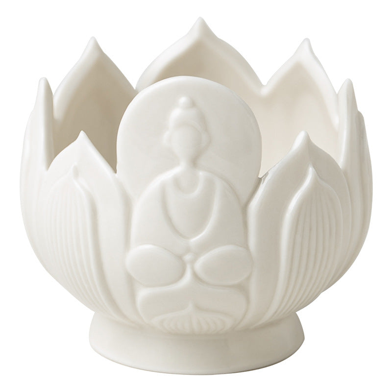 Authentic Ding Ware Ivory White Fanghua Censer with 9-Hole Incense Insert - Teaware Accessories