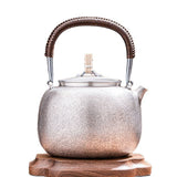 999 Pure Silver Japanese-Style Hammered Tea Kettle