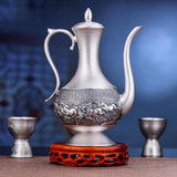 999 Fine Silver Eight Horses Wine Set - 7 Piece