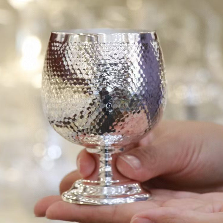 Collector 999 silver 240ml wine goblet with matte hammered surface