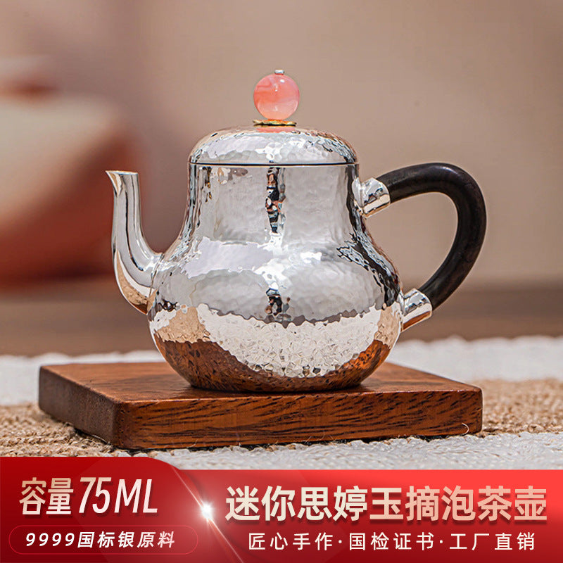 999 pure silver mini Siting Gongfu teapot