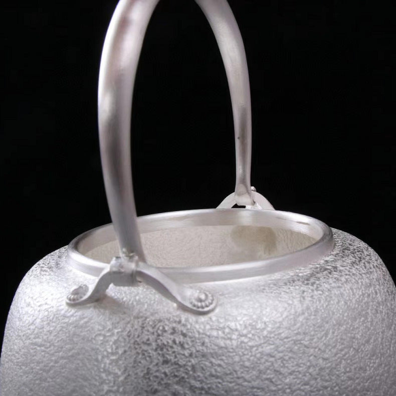 9999 pure silver fish-roe texture tea kettle - 1100ml