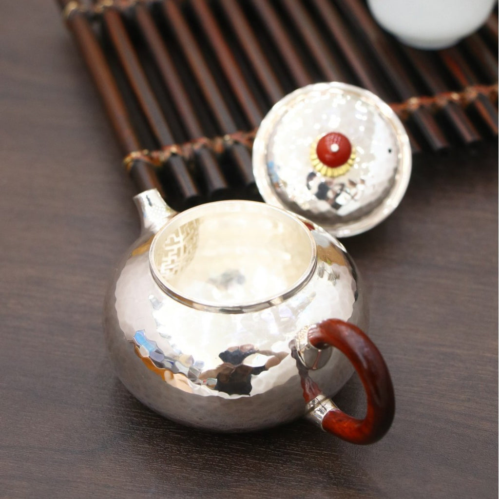 ClayZenith Ag9999 silver mini hammered Gongfu teapot