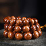 African Large-Leaf Huanghuali-Style Wood Bracelet Collection – 15–25mm Wenwan Beads, Gourd, Peace, Fulu, Buddha & Plaque Styles