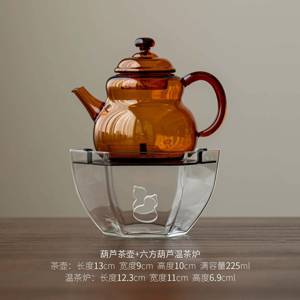 Amber glass teapot and candle warmer dimensions