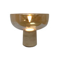 Amber bowl travertine LED table lamp 1