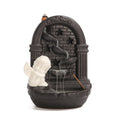Angel arch backflow incense burner with waterfall channels and incense stick detail