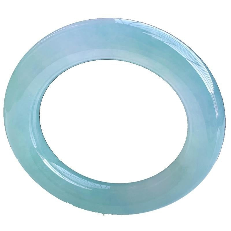 Certified blue quartzite jade thick round bangle product view