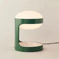 Green postmodern sculptural table lamp with opal globe diffuser