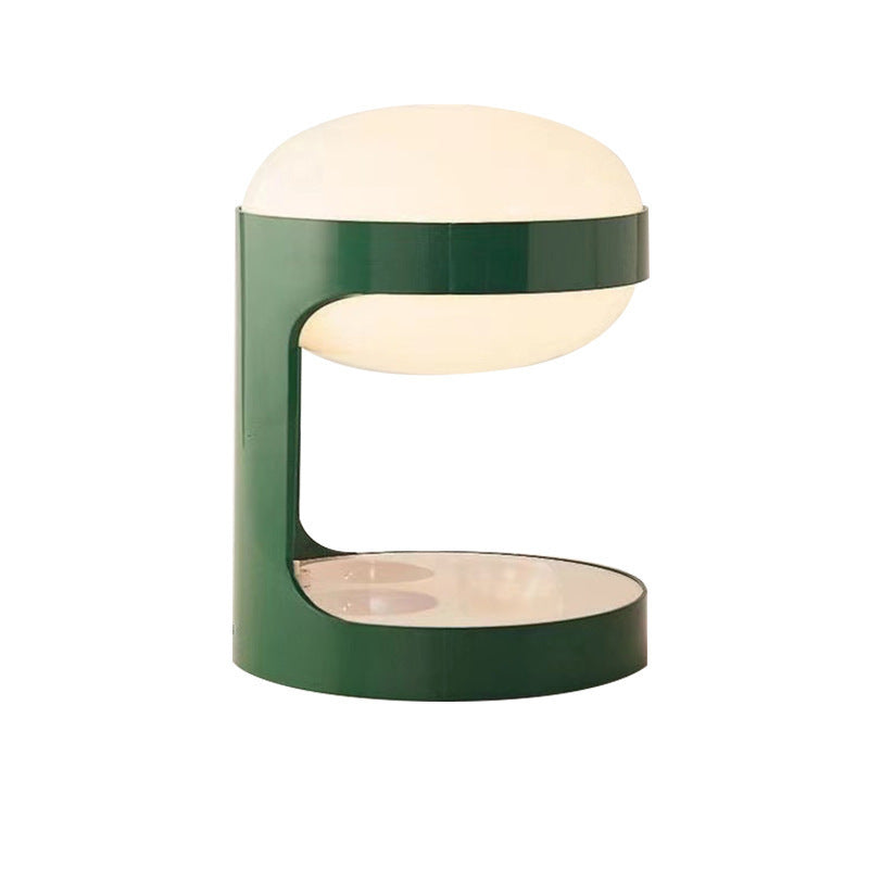 Green retro modern acrylic table lamp front view