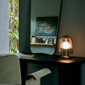 Petite Bauhaus ribbed mushroom table lamp 1