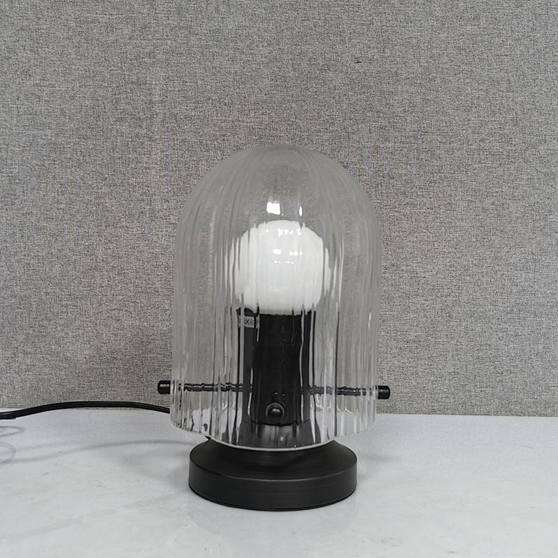 Petite Bauhaus ribbed mushroom table lamp 8