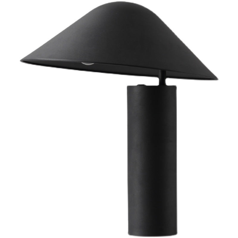 Black cone shade table lamp close front product view