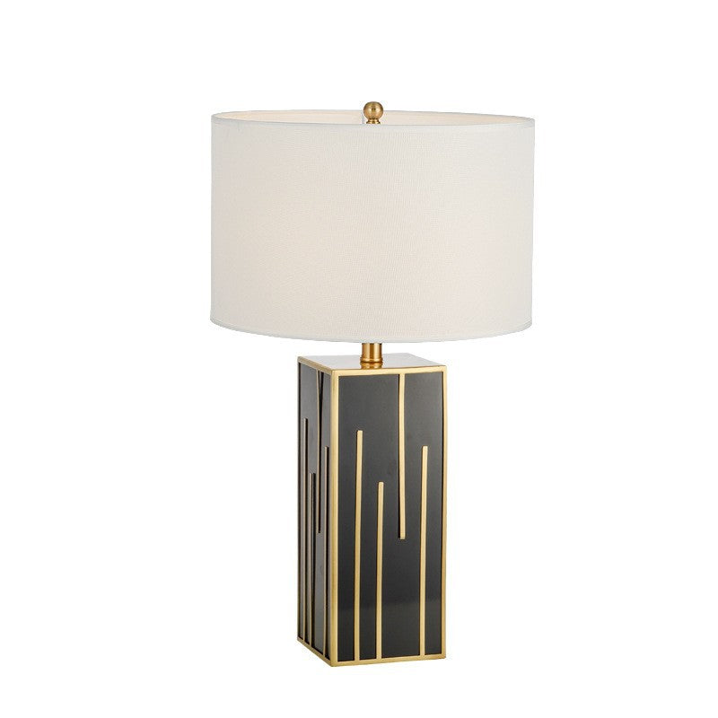 Noir Line black gold architectural column table lamp 6