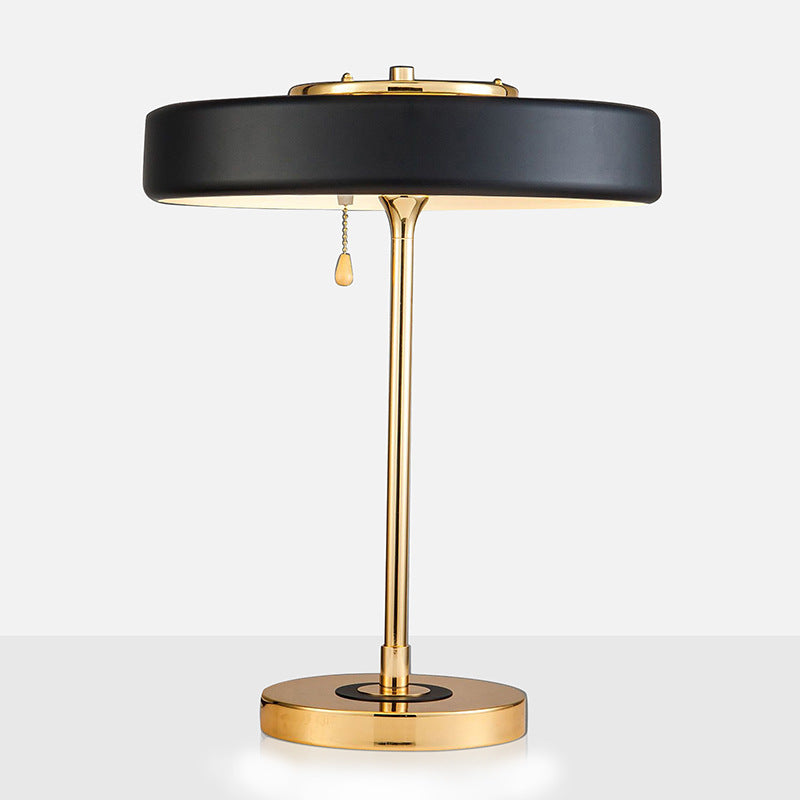 Regent brass drum shade table lamp 7