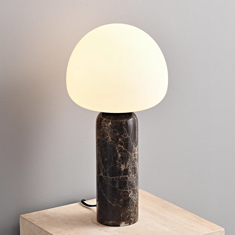 Noir Cocoa brown marble mushroom table lamp 2