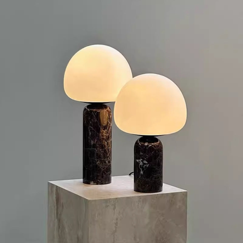 Noir Cocoa brown marble mushroom table lamp 3