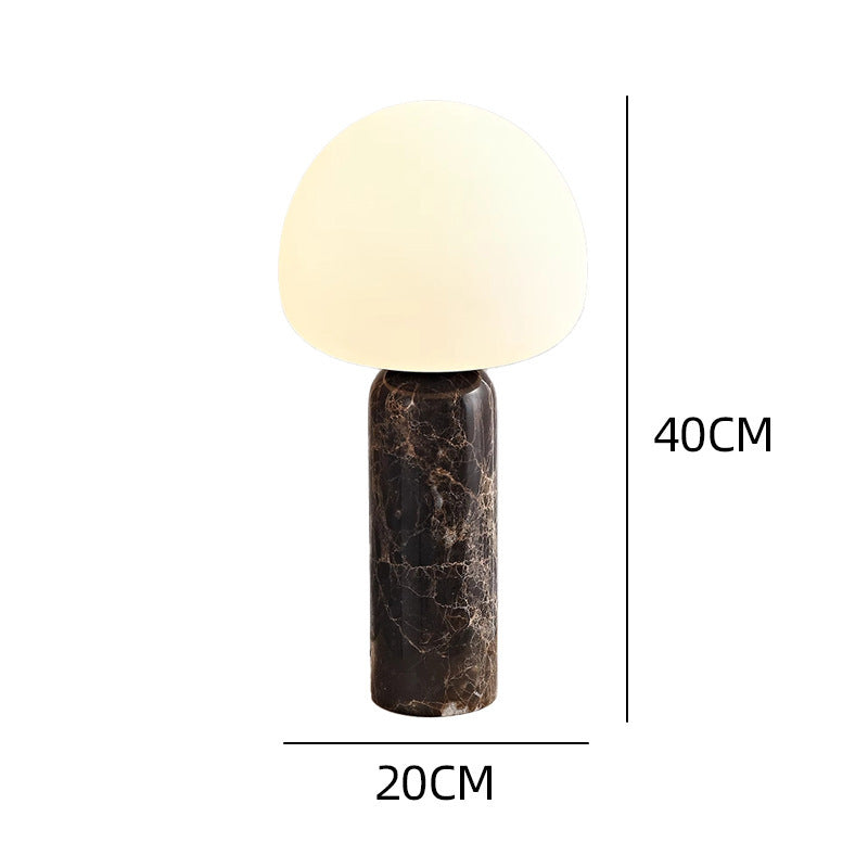 Noir Cocoa brown marble mushroom table lamp 4
