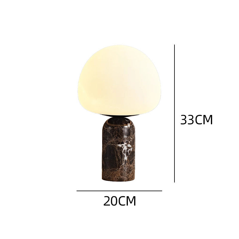 Noir Cocoa brown marble mushroom table lamp 5
