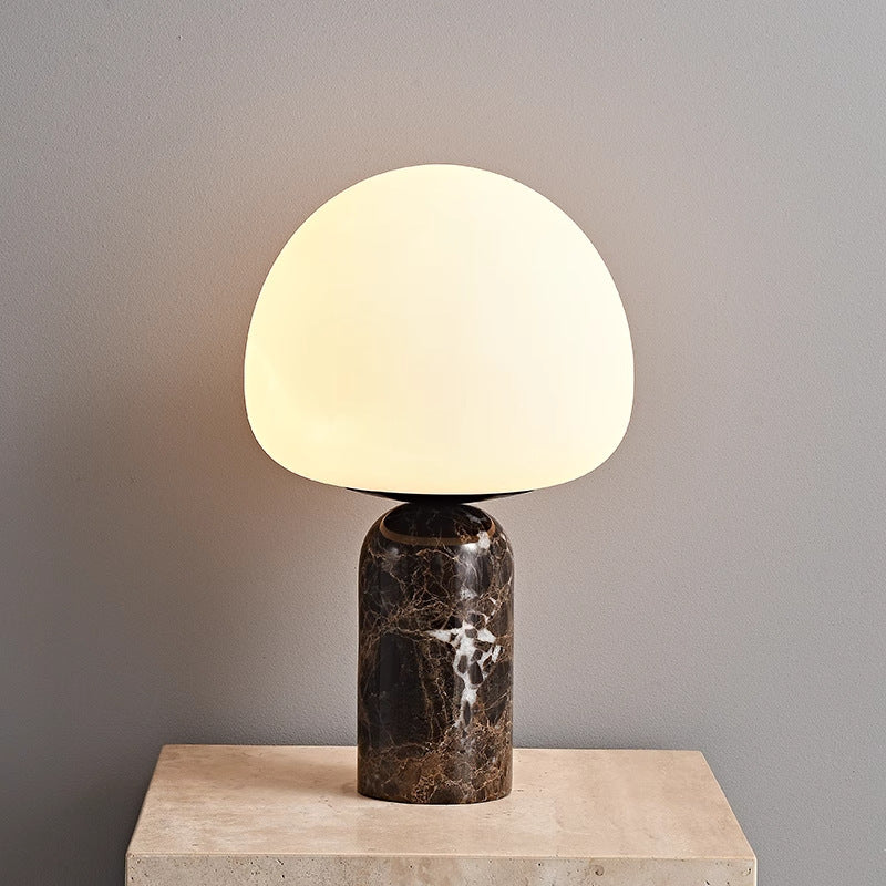 Noir Cocoa brown marble mushroom table lamp 6