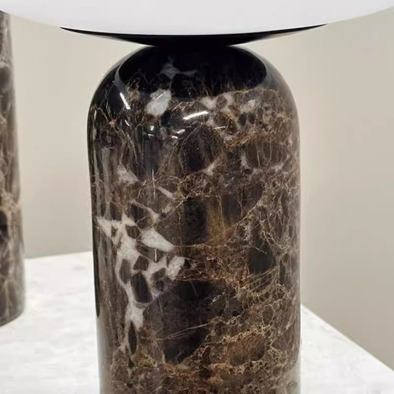 Noir Cocoa brown marble mushroom table lamp 7