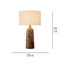 Brown veined natural marble table lamp small size 30cm wide by 48cm high