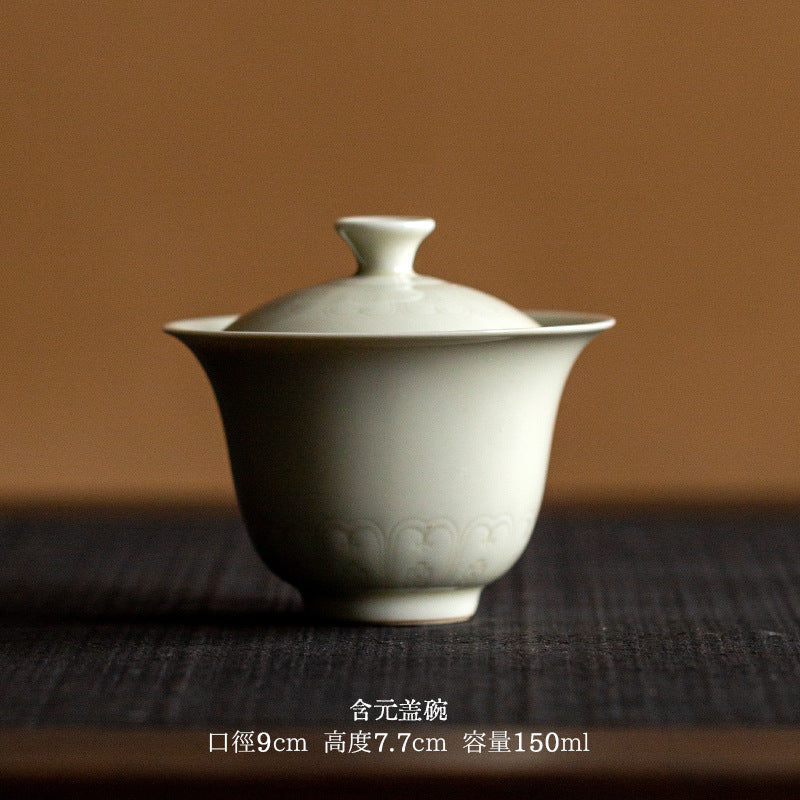 Classic celadon lidded gaiwan for gongfu tea