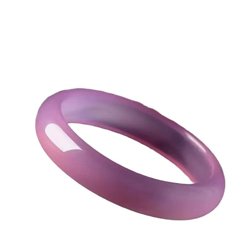 Cherry blossom pink chalcedony bangle for women