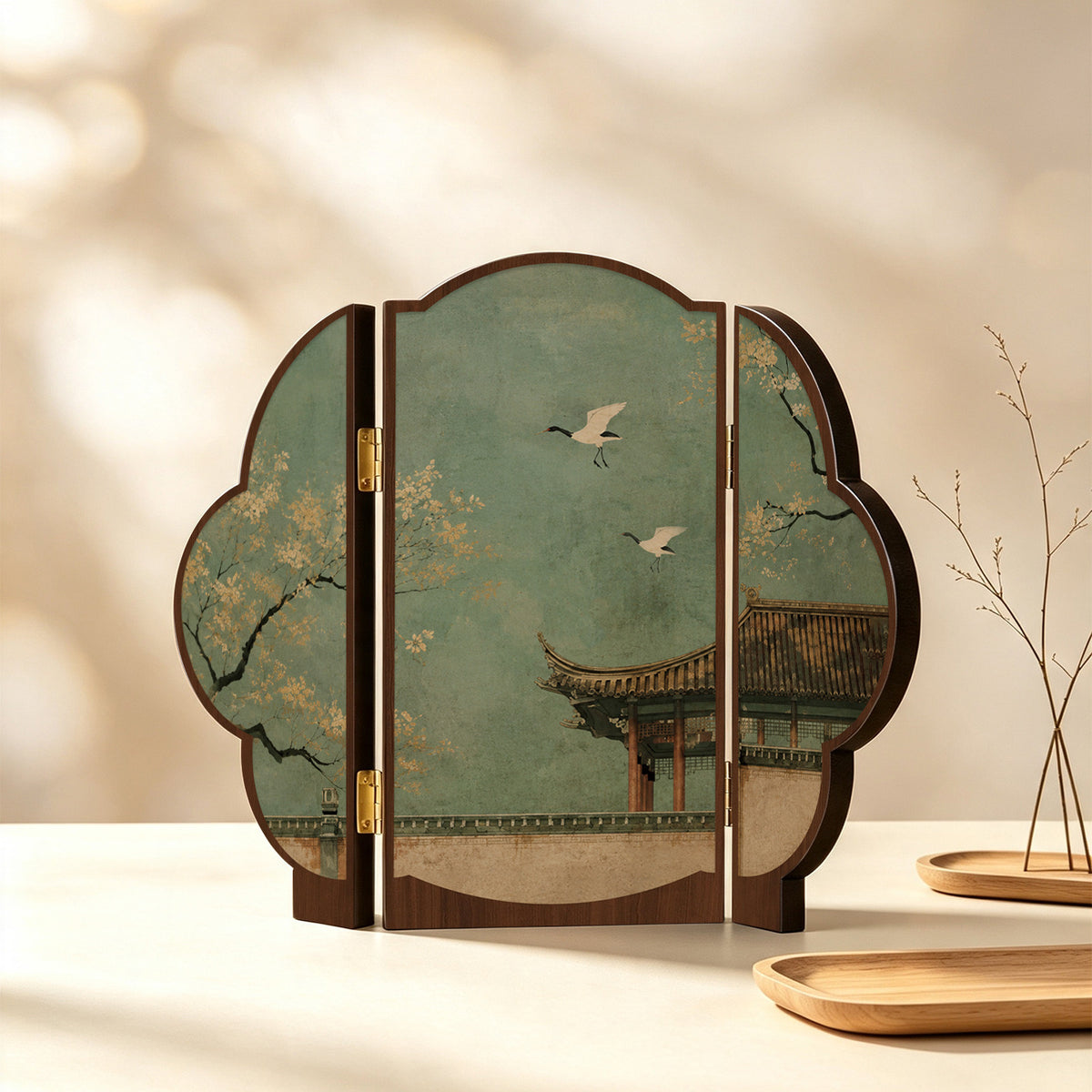 MDF and printed art Chinese screen detail