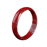Certified Cinnabar Crystal-Sand Bangle – Deep Vermilion Mineral Bracelet with Polished Granular Texture