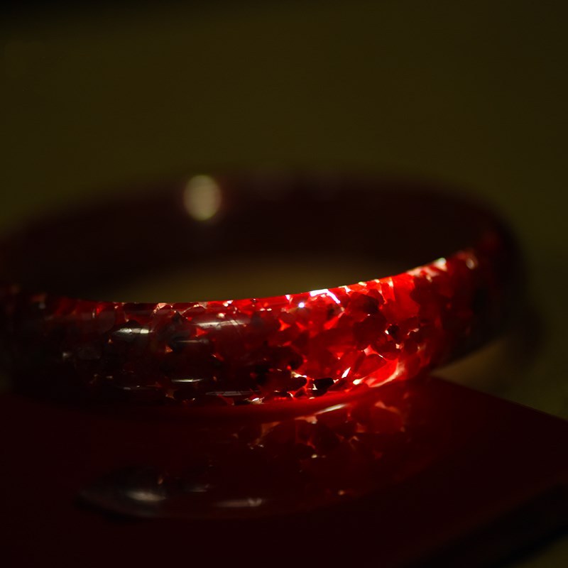 Certified cinnabar crystal-sand bangle product view