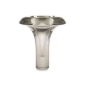 Clear ribbed glass sculptural mushroom table lamp front view