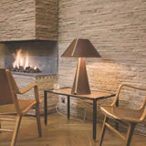 Maison Fold Leather Cone Table Lamp – 55cm Black, White & Coffee Brown Postmodern Designer Light
