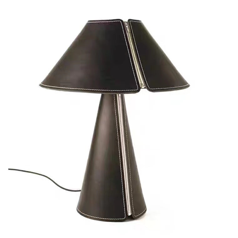 Maison Fold leather cone table lamp 5