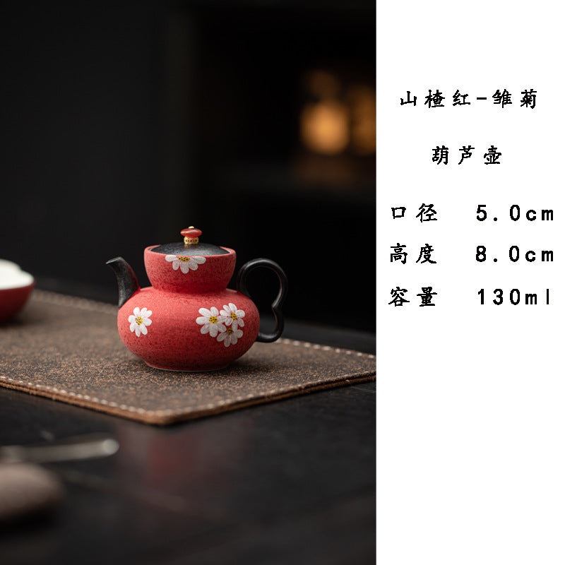Hand-painted crackle glaze lotus flower ceramic teacup